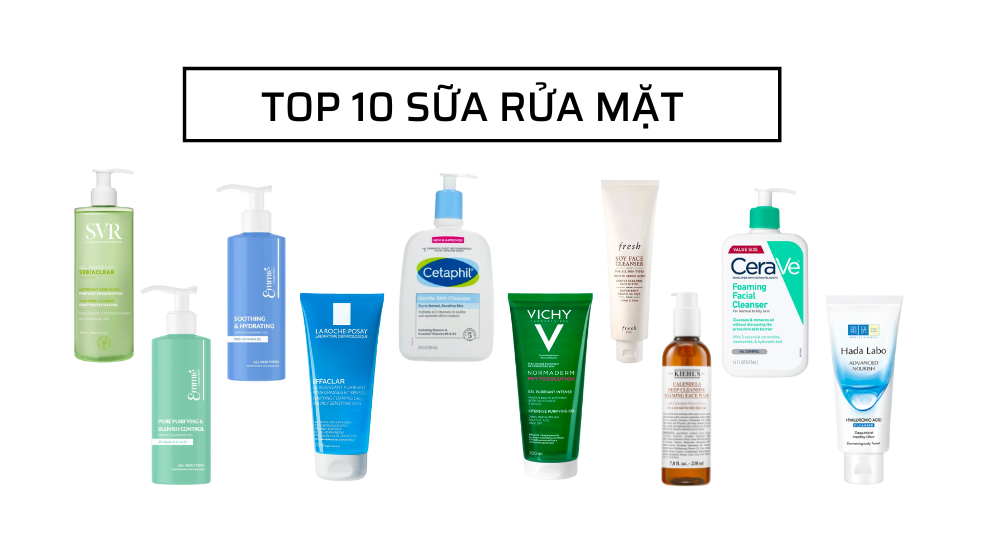 Những sản phẩm rửa mặt có độ pH chuẩn không cần chỉnh chỉ từ 5-6