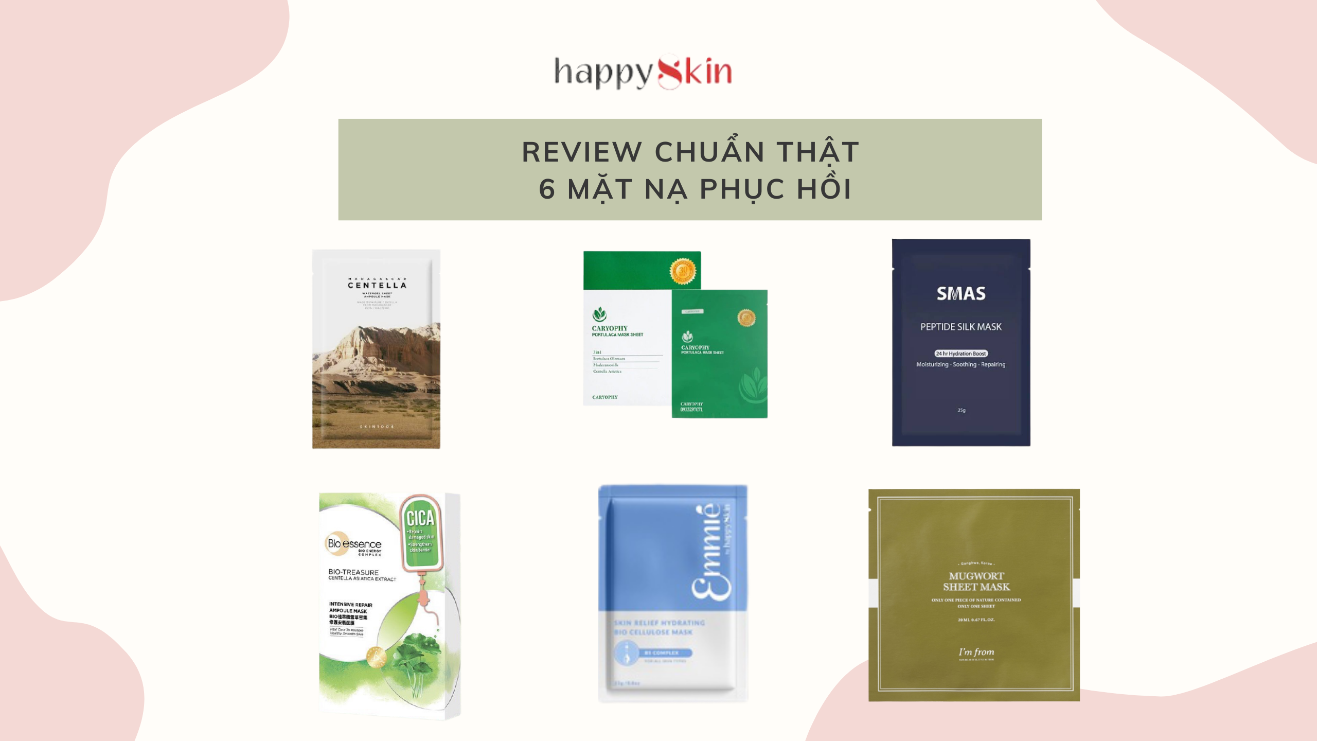 Review & So Sánh 6 Mặt Nạ Giấy Phục Hồi Và Làm Dịu Da từ RẺ đến MẮC