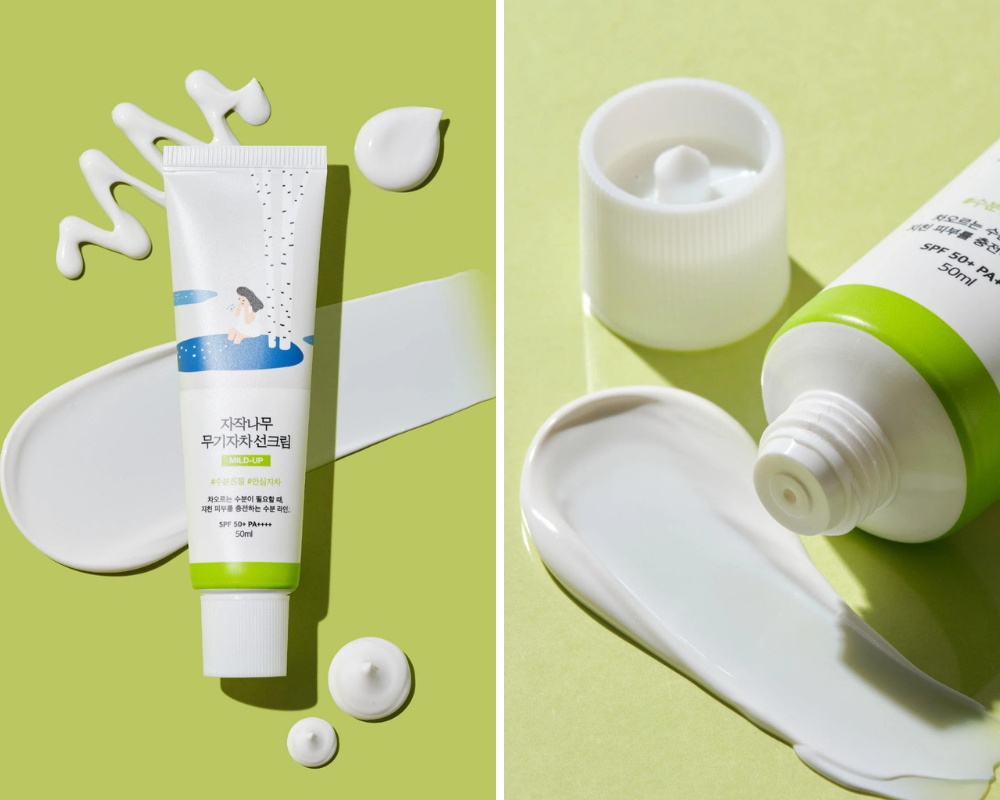 Kem chống nắng dành cho mẹ bầu Roundlab Birch Moisture Mild-up sun cream