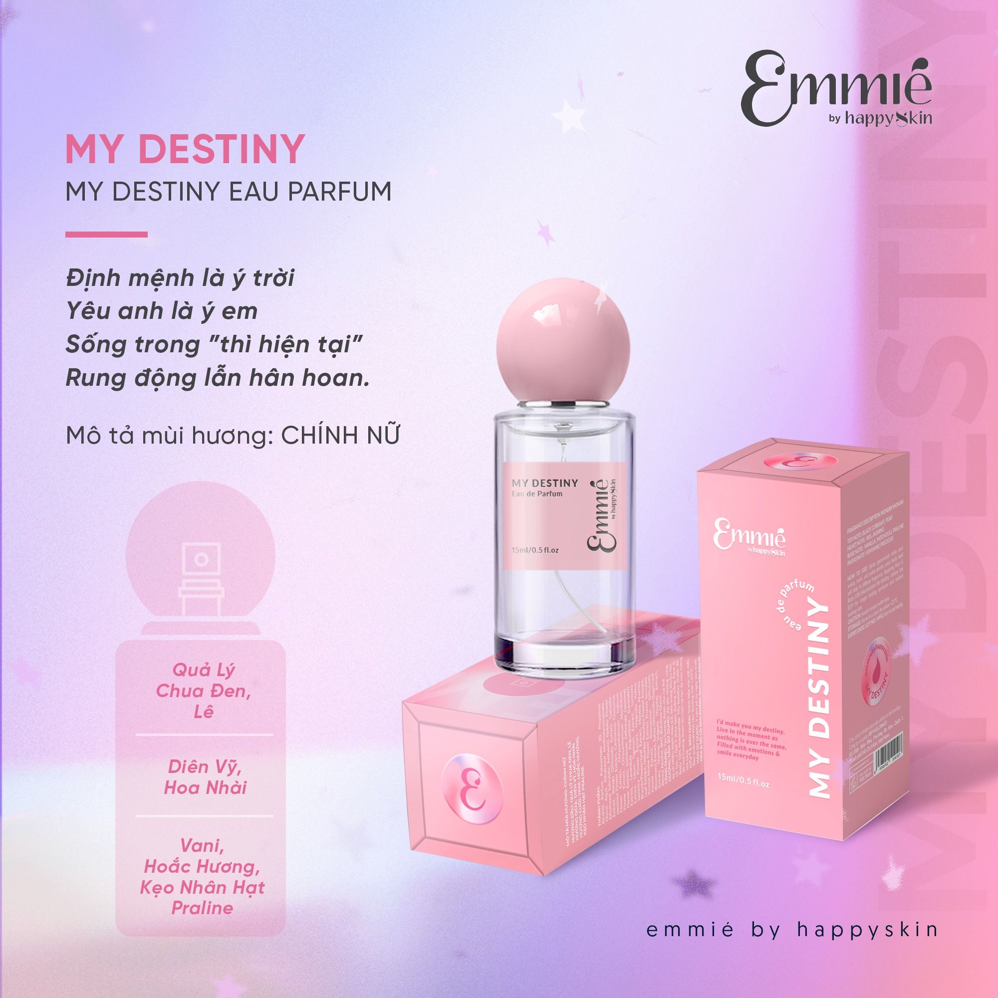 Nước Hoa Emmié By HappySkin Eau De Parfum - My Destiny