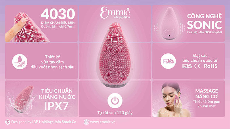 Giới thiệu về Máy Rửa Mặt Emmié Premium Facial Cleansing Brush Sonic Extra