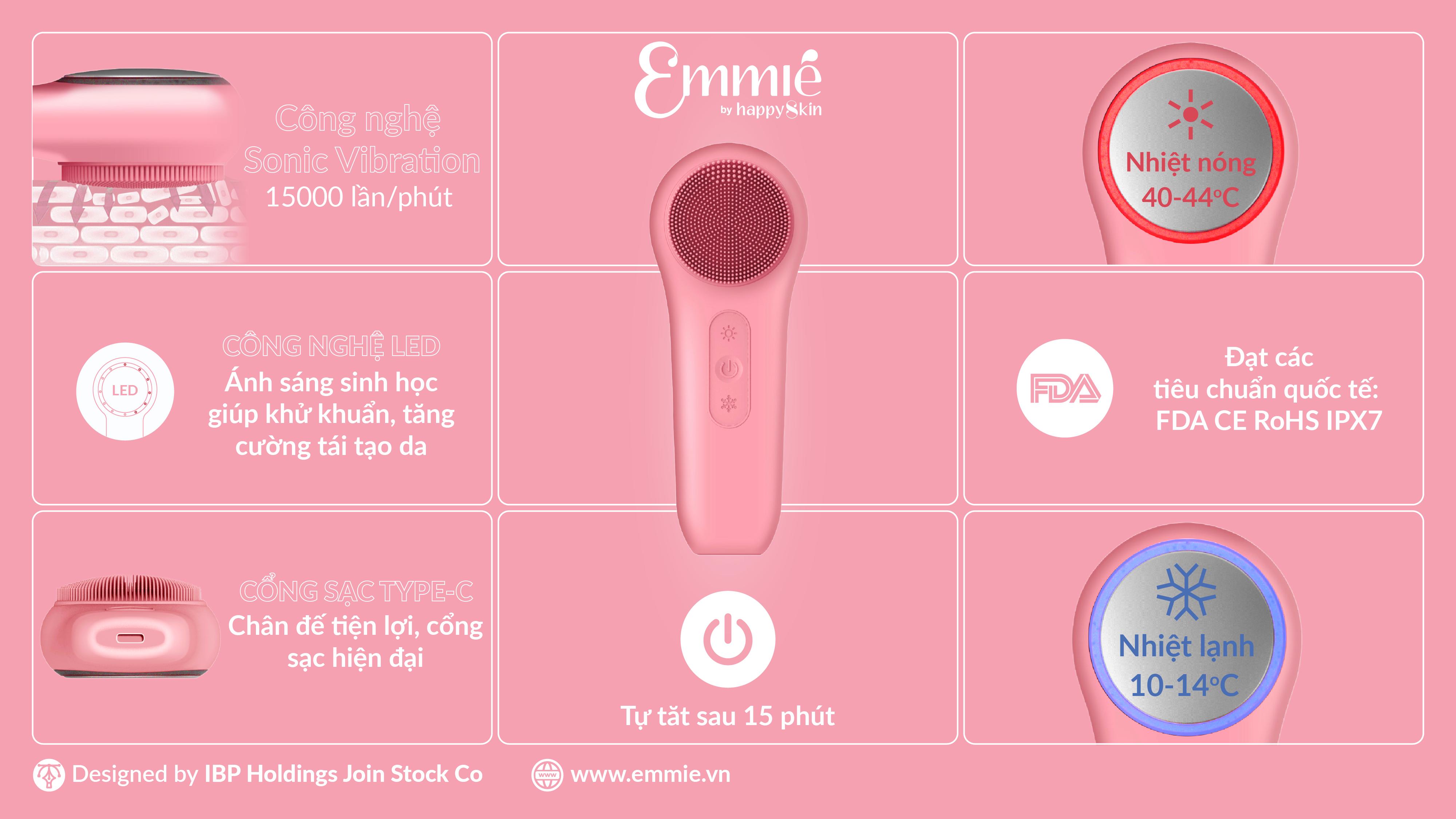 Máy Làm Đẹp Da Đa Năng SonicRadiant 5-in-1 Nhà Emmié by Happyskin