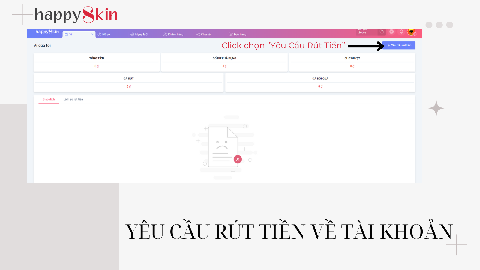 HƯỚNG DẪN RÚT TIỀN VỀ TÀI KHOẢN NGÂN HÀNG