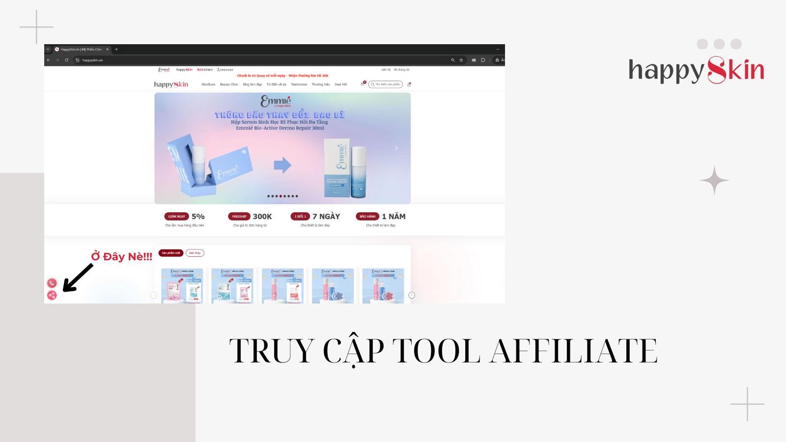 Truy cập công cụ affiliate