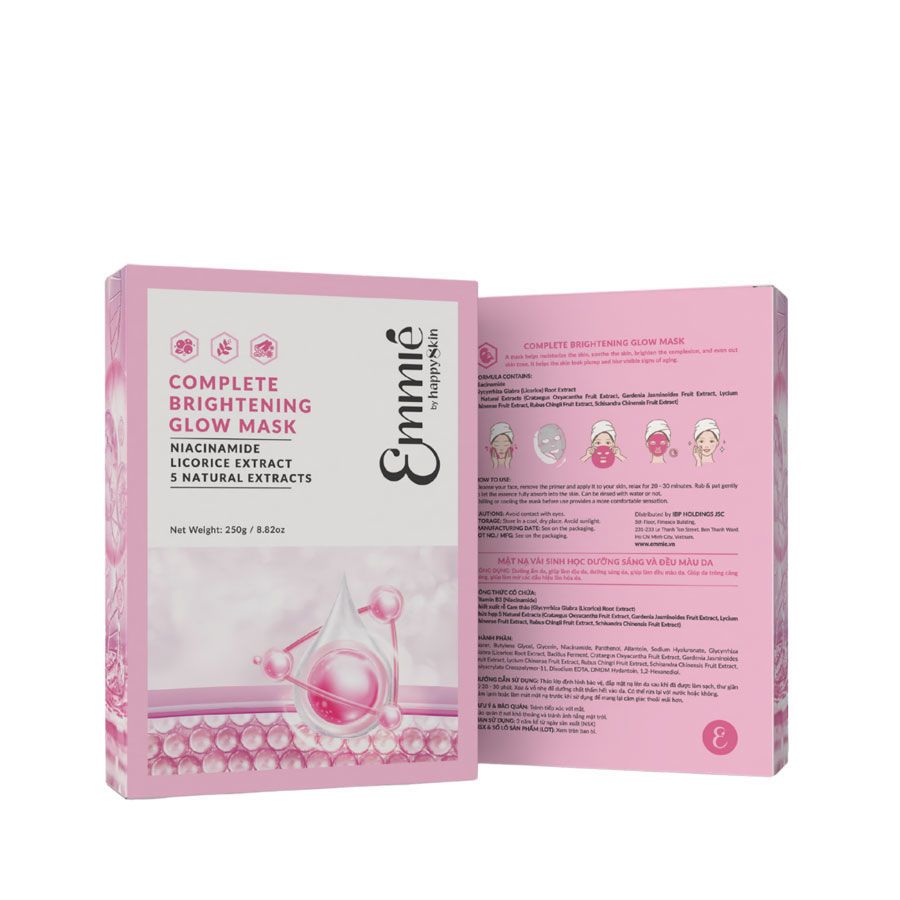 Hộp 10 Miếng Mặt Nạ Dưỡng Sáng Và Tái Sinh Làn Da Emmié Brightening Glow Tencel Mask 25g
