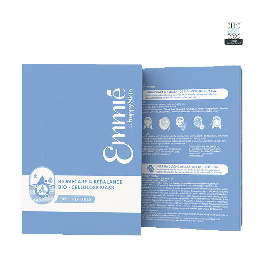 Hộp 10 miếng Mặt Nạ Biomecare & Rebalance Bio-Cellulose B5 + Peptides 250g
