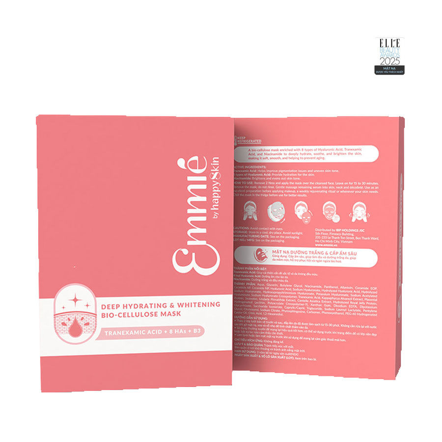 Hộp 10 Miếng Mặt Nạ Sinh Học Làm Trắng & Cấp Ẩm Sâu Deep Hydrating & Whitening Bio-Cellulose Mask 25g
