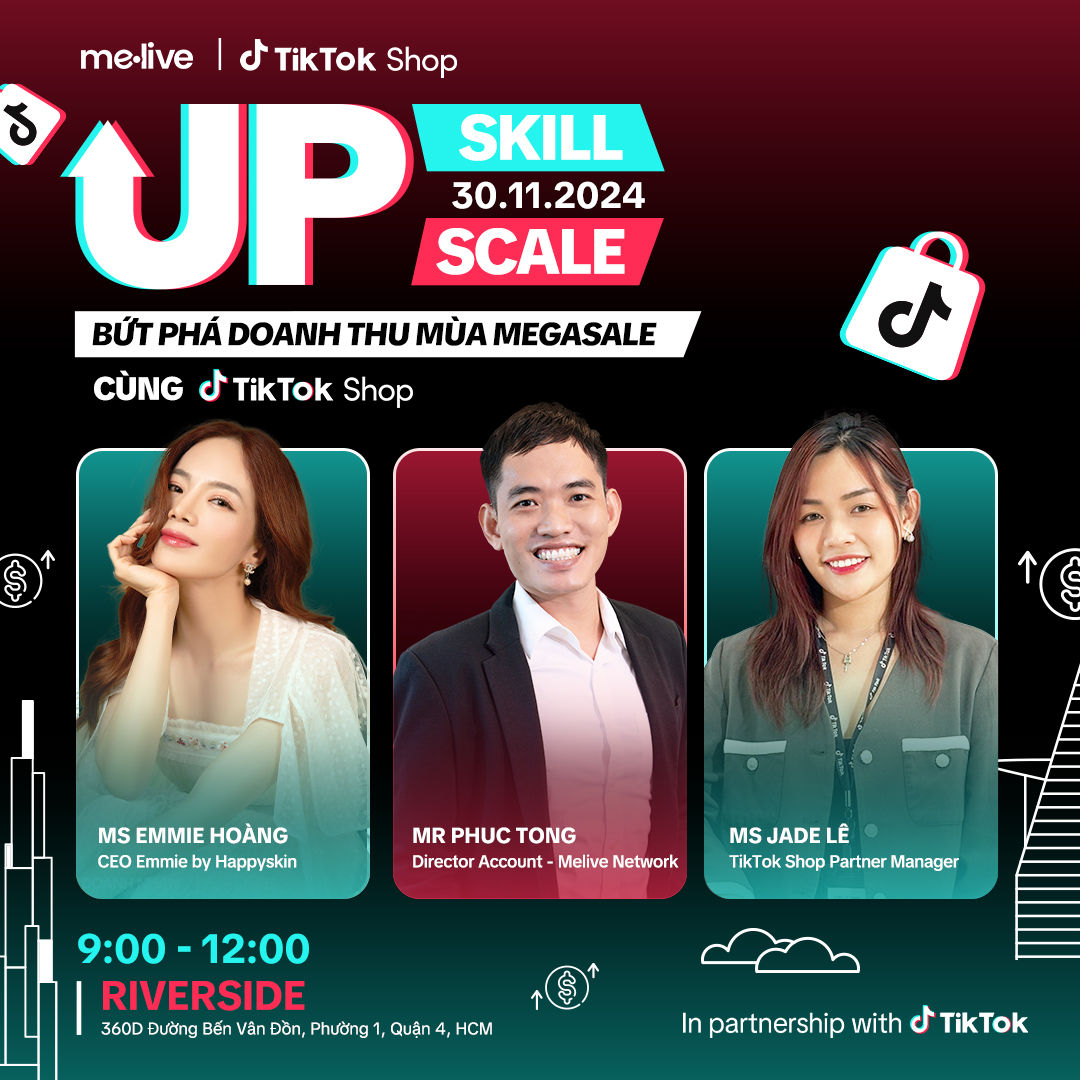 CEO Emmi Hoàng tham gia Workshop “UPSKILL, UPSCALE - Bứt phá doanh thu mùa mega live cùng TikTokShop”